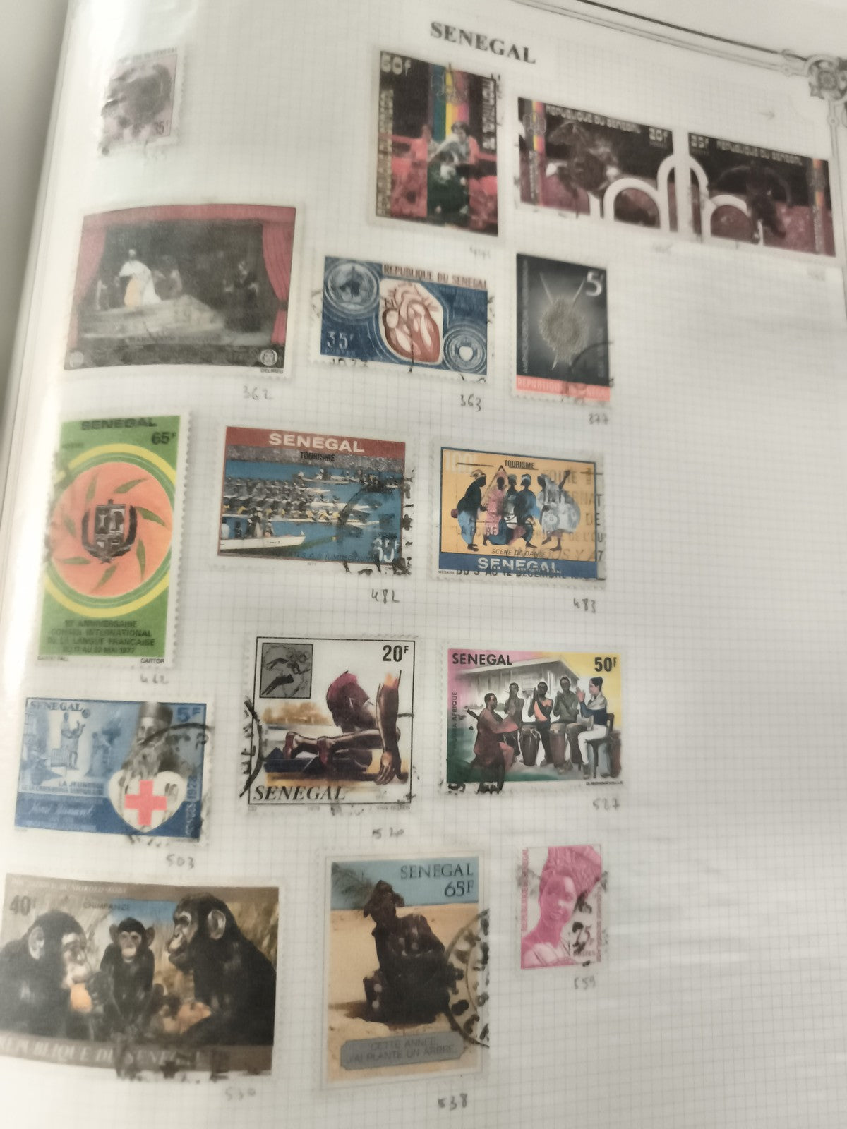 Timbres Sénégal oblitérés lot x14 thèmes divers philatélie francophone