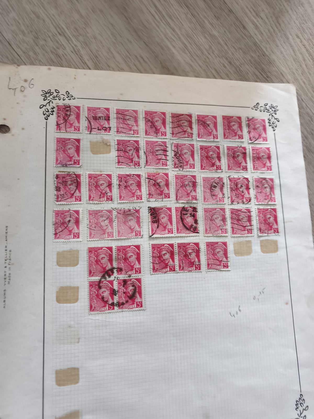 Gros lot timbres anciens Marianne 5c France oblitérés philatélie étude