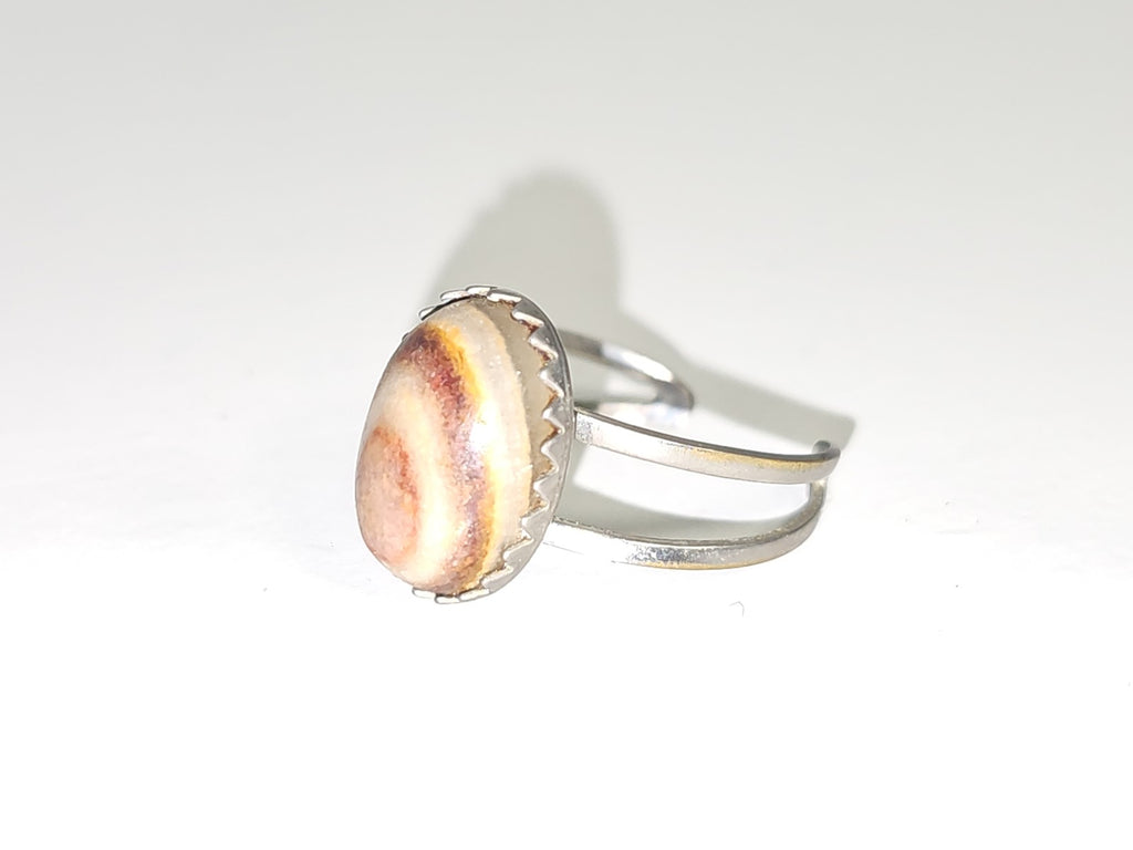 Bague vintage ancienne fantaisie pierre naturelle onyx noir femme collection rét