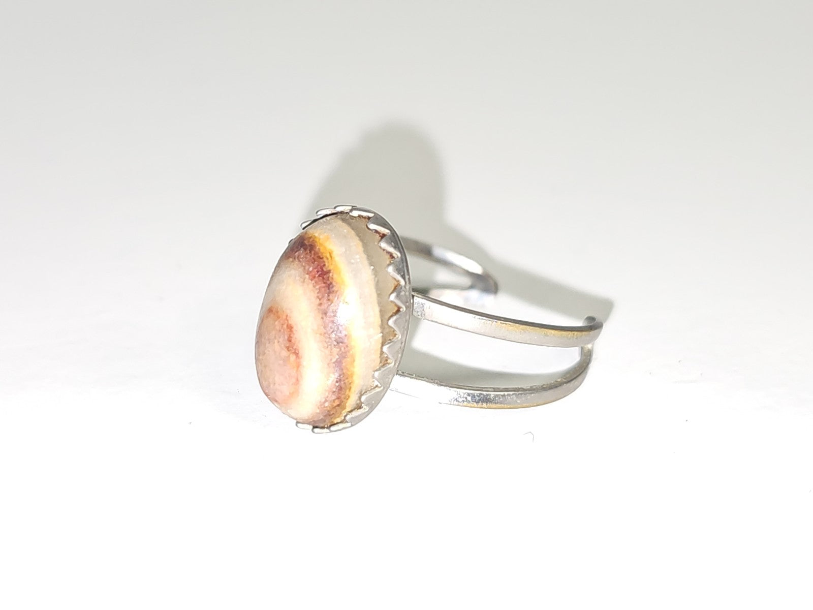 Bague vintage ancienne fantaisie pierre naturelle onyx noir femme collection rét