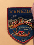 Écusson brodé ancien VENEZIA pont Rialto gondole Italie patch vintage