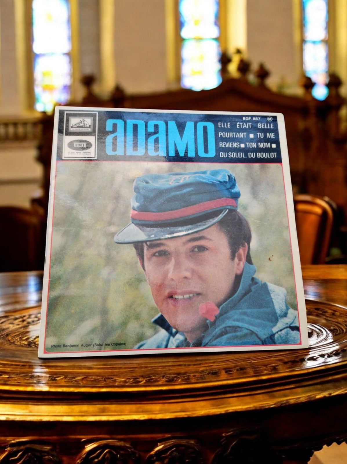 Vinyle 45 tours Adamo EMI EGF 887 pochette rétro années 60 vintage