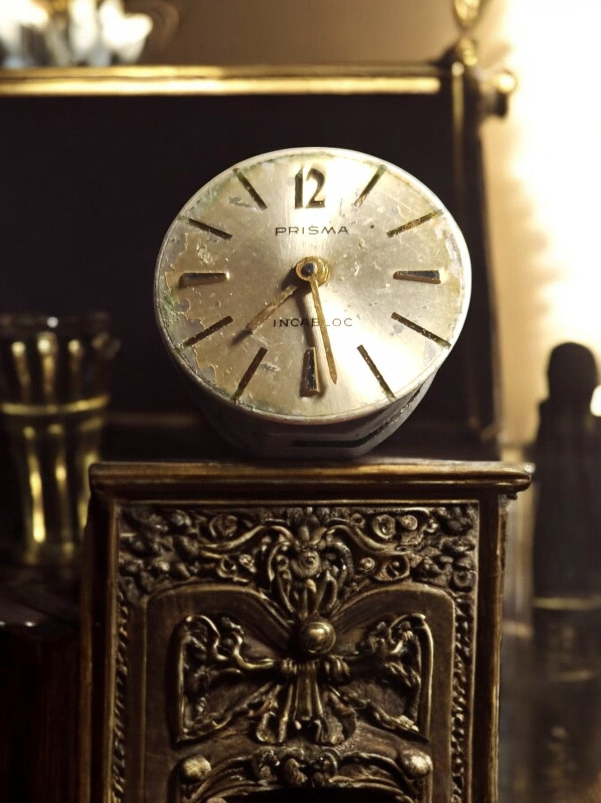 Montre mécanique vintage Prisma cadran doré - Hors service - Pièces