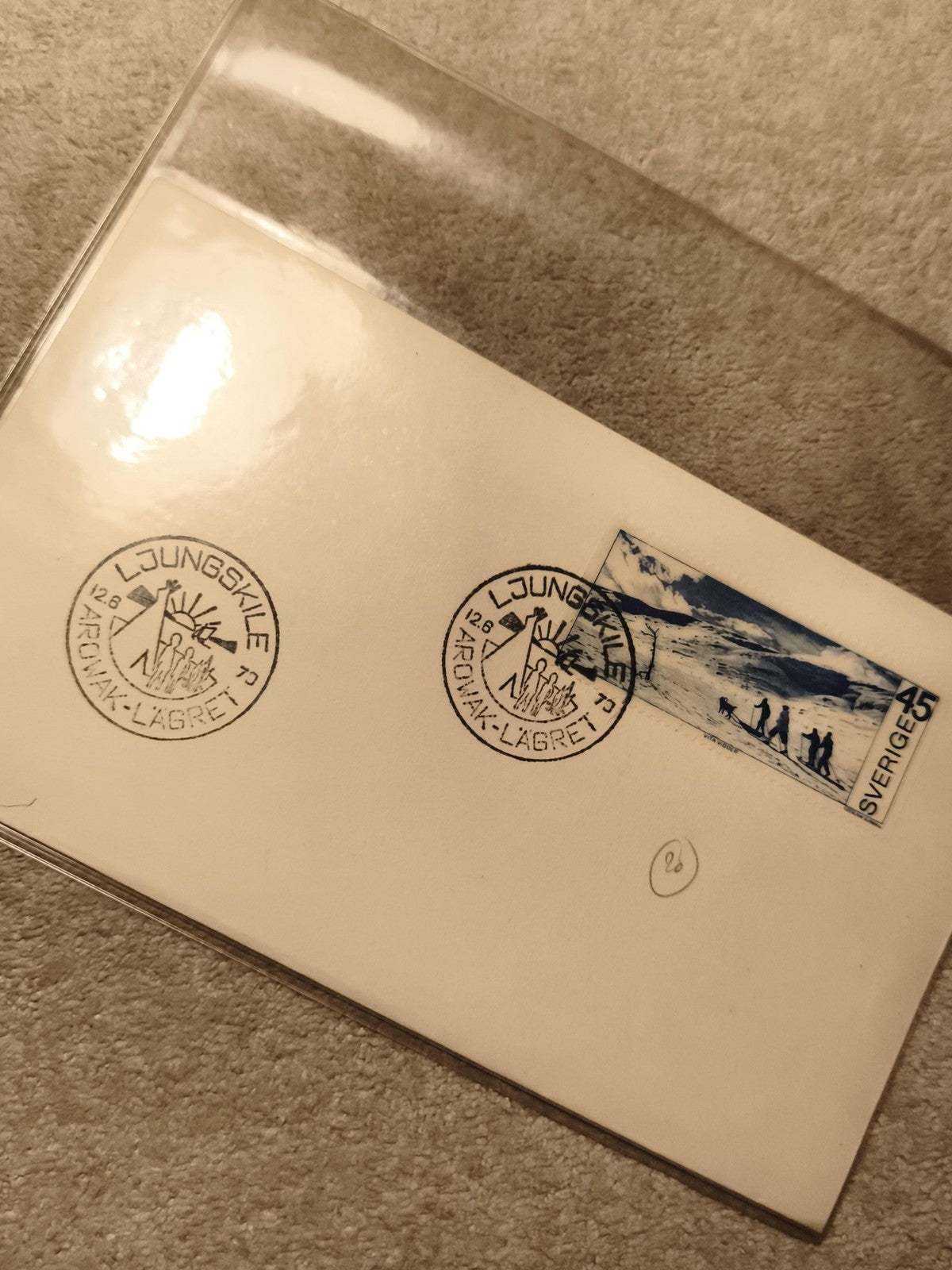 Lettre Premier Jour Suède timbre 45 Sverige cachet Ljungskile philatélie (Ref 10
