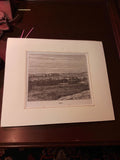 Gravure ancienne Médéa, illustration vintage paysage, déco rétro authentique
