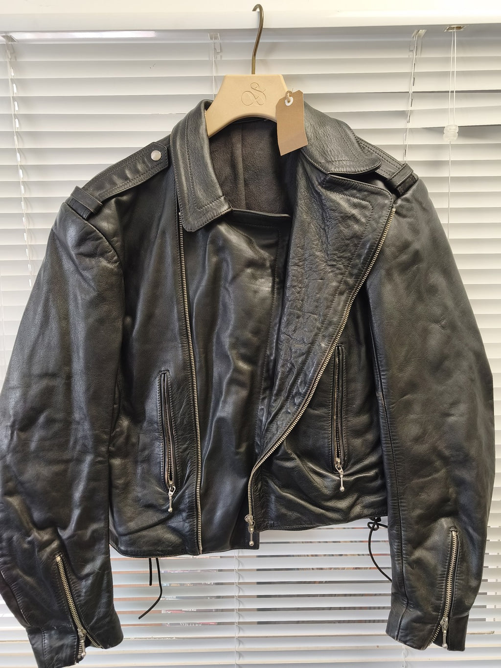 Blouson vintage homme Rob Amsterdam cuir véritable ancien taille M rétro collect