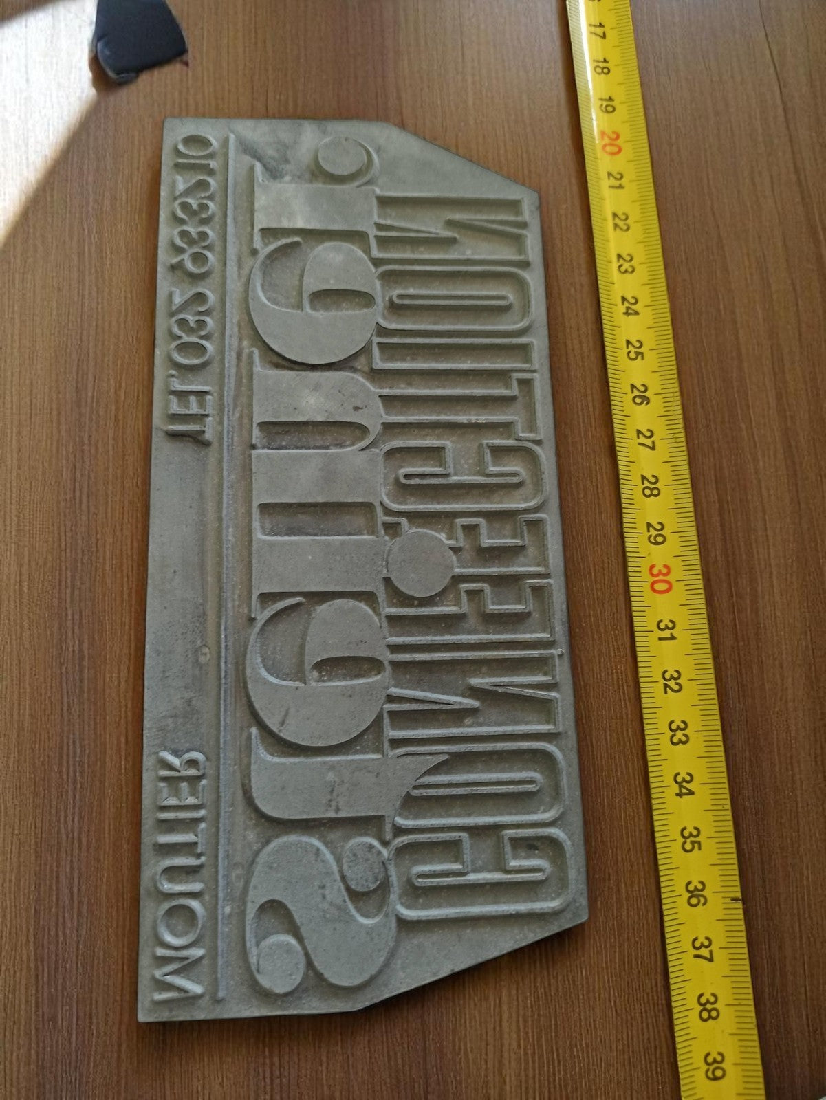 Plaque typographique vintage publicité 1969 Wonder, impression vêtement