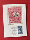 Carte postale philatélie La Broderie Exposition Art et Tradition Prémont 1980