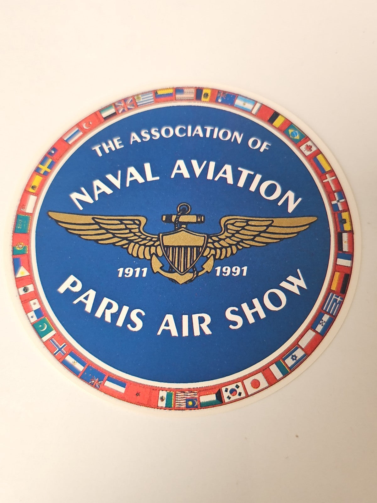 Vintage autocollant ancien Association of Naval Aviation Paris rare publicité dé