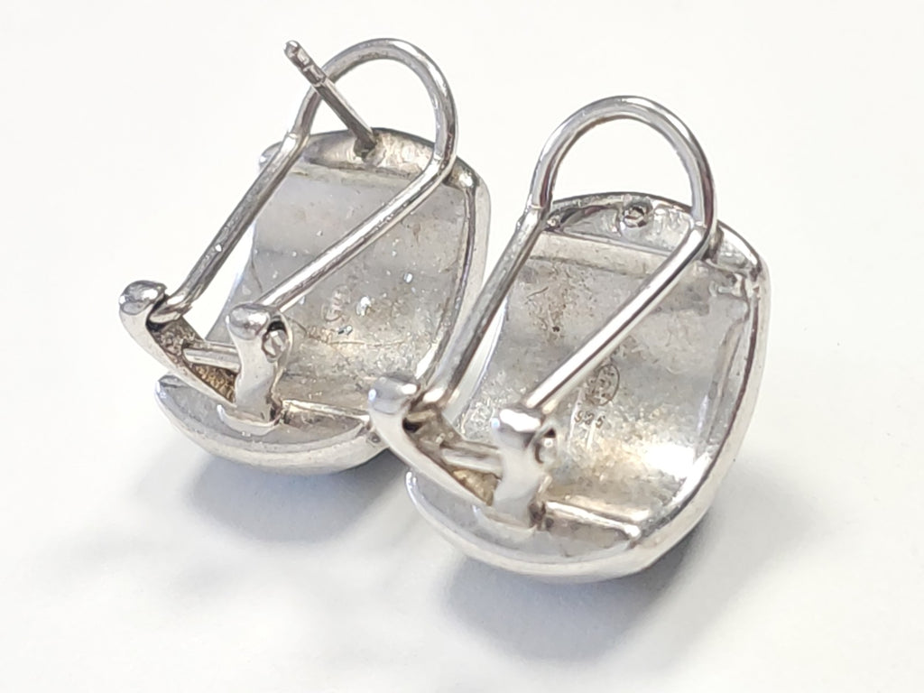 Paire de boucles d?oreilles anciennes en argent, vintage, 15.9g, bijou rétro col