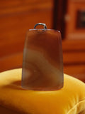 Pendentif vintage agate naturelle brune, tranche polie rétro, bijou pierre