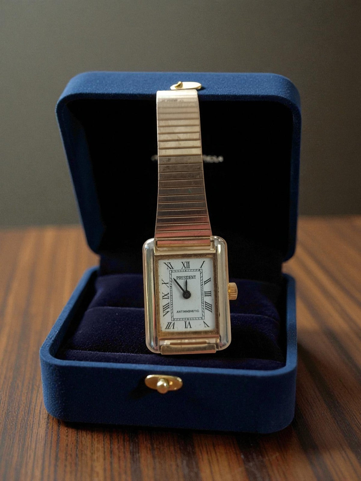 Montre mécanique homme PRESIDENT vintage rectangulaire à restaurer rétro