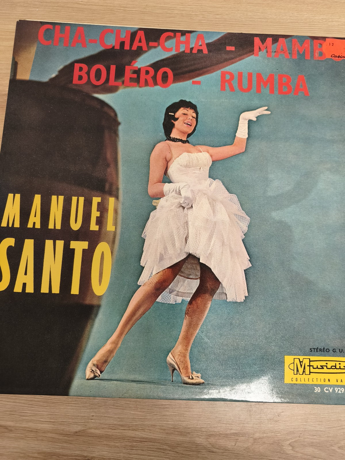 Vinyle 33T Manuel Santo Cha-Cha-Cha Mambo Boléro Rumba pochette danseuse