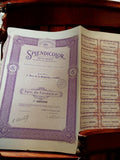 Action Splendicolor 1926 document financier ancien violet Part de Fondateur vint