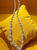 Collier perles blanches vintage fantaisie gros maillons ancien rétro