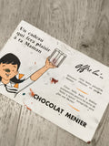 Affiche publicitaire ancienne Chocolat Menier, déco vintage, cadeau maman