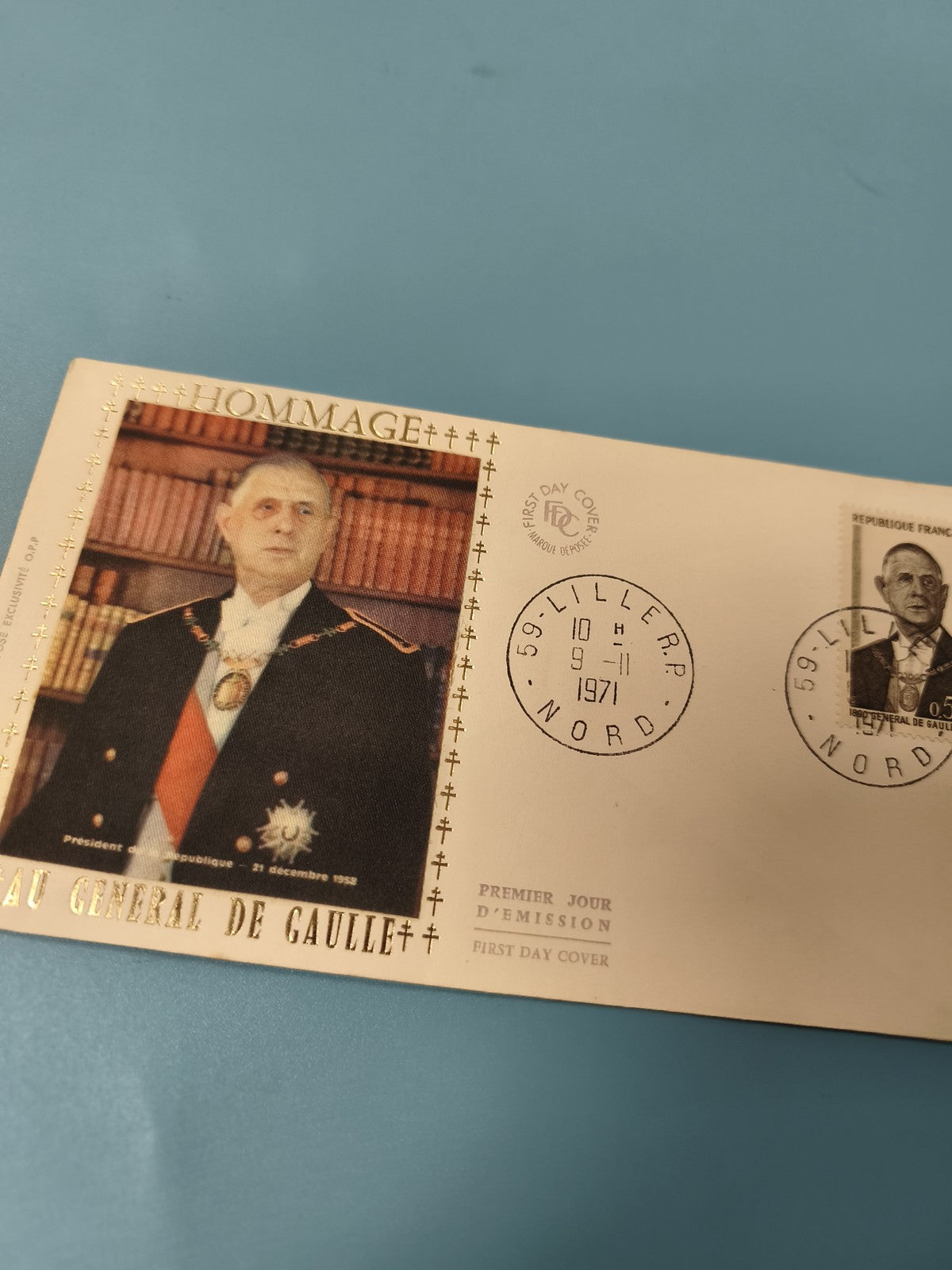 Enveloppe FDC Premier Jour d'Émission Hommage au Général De Gaulle 1971