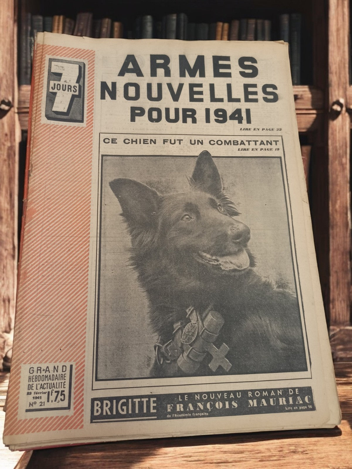 Magazine 7 Jours 1941 ancien presse française rétro couverture chien guerre