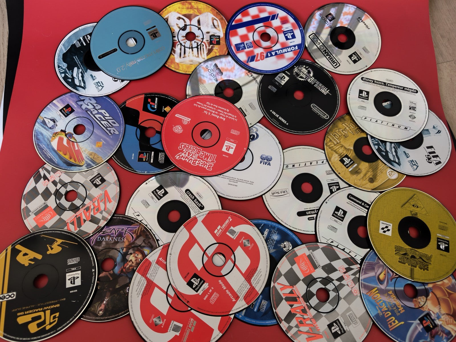Lot jeux PS1 Sony PlayStation CD à tester état usé rayures occasion