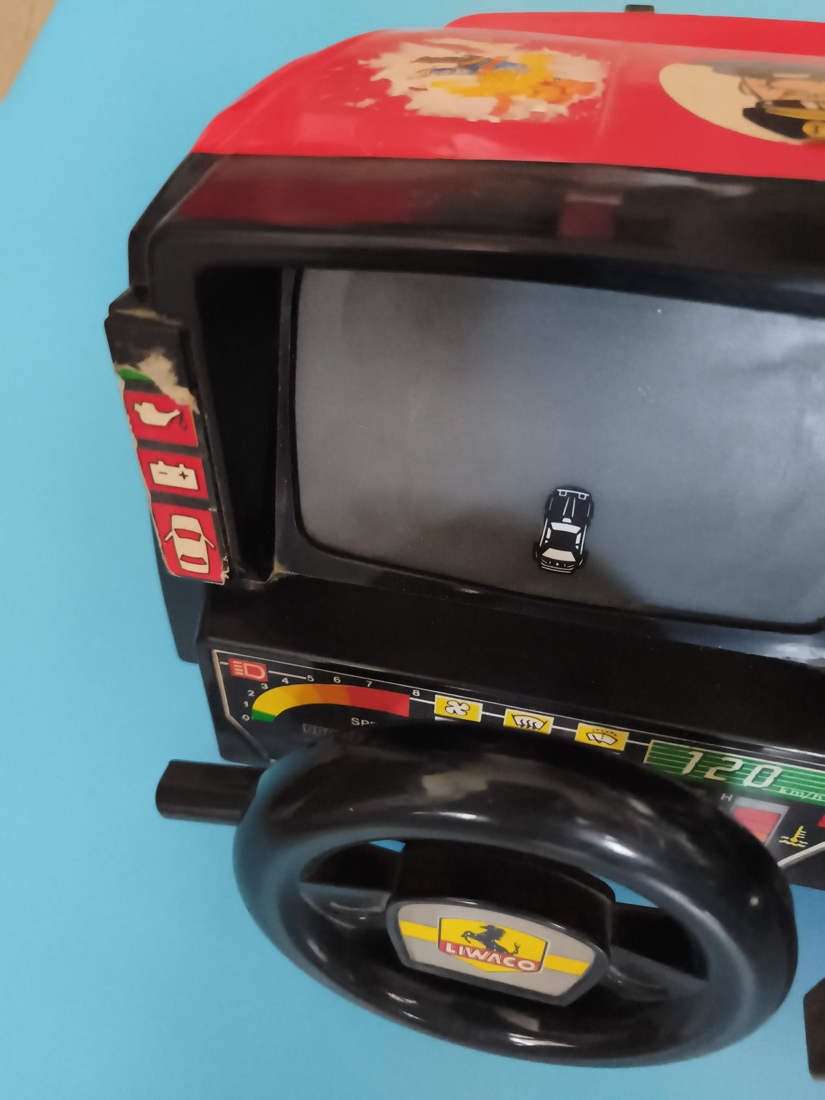 Jeu de conduite vintage LJN/ICO volant tableau bord années 80 rétro jouet rare