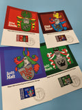 Lot 4 cartes postales blasons Liechtenstein timbres et cachets philatélie