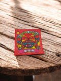 Sticker Bikkuriman Vintage démon rouge Japon autocollant Henden diable sceau