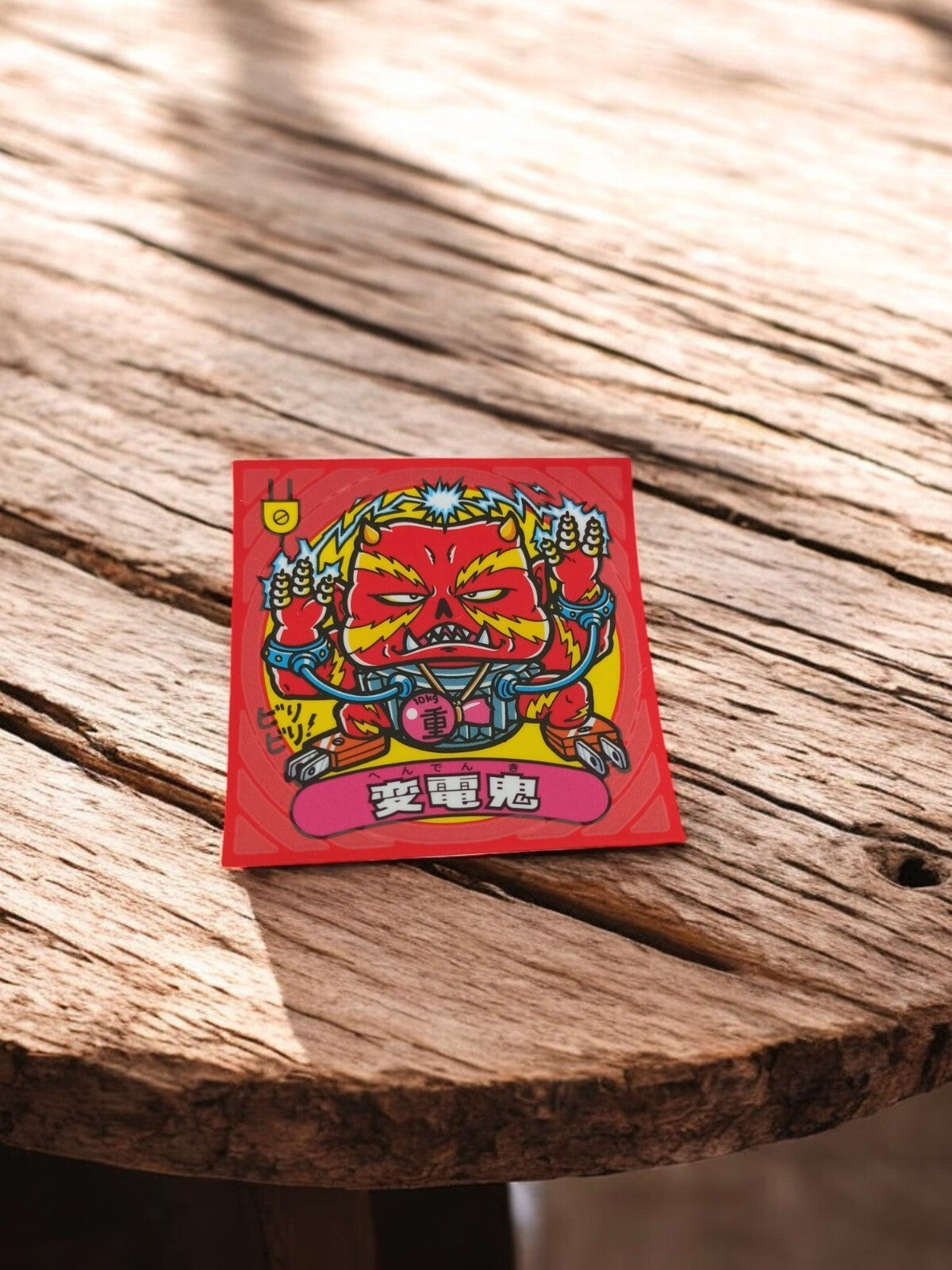 Sticker Bikkuriman Vintage démon rouge Japon autocollant Henden diable sceau