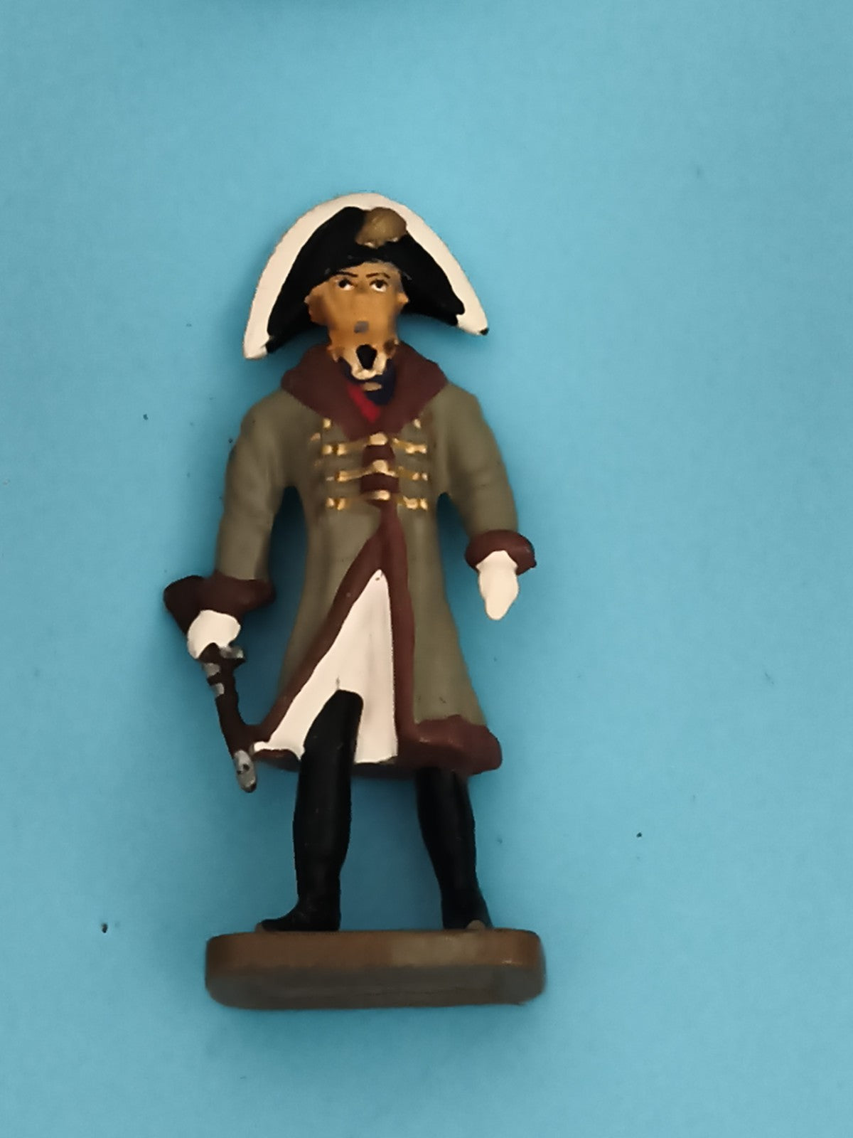 Figurine plomb officier Empire uniforme gris ancien soldat Napoléon vintage
