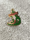 Pin's vintage CROQSOL crocodile vert badge émaillé ancien (Ref 8)