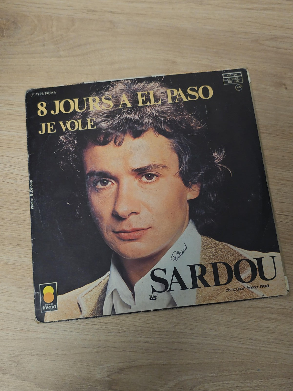 Vintage 45 tours Michel Sardou ancien disque vinyle rétro collection chanson fra