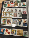 Lot timbres poste Pologne divers motifs oiseaux, portraits, fleurs, oblitérés
