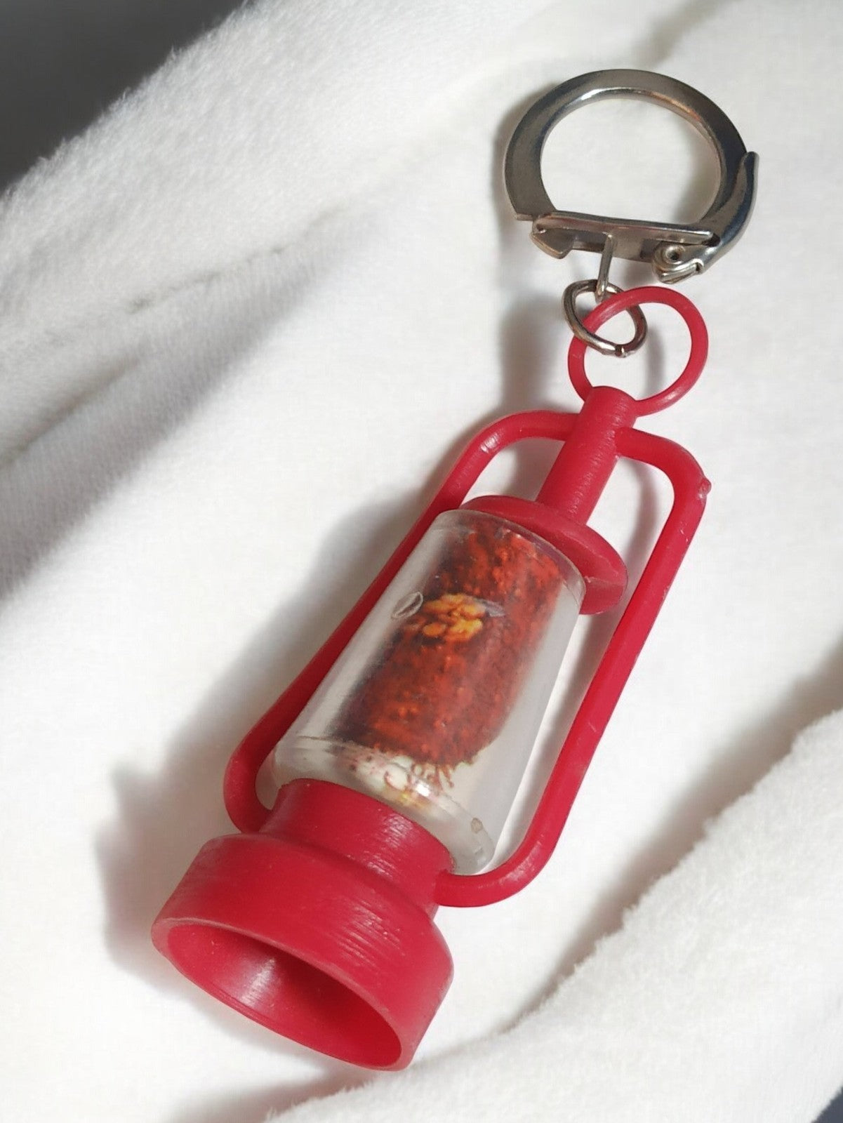 Porte-clés lanterne vintage rouge publicitaire rétro ancien objet promotionnel
