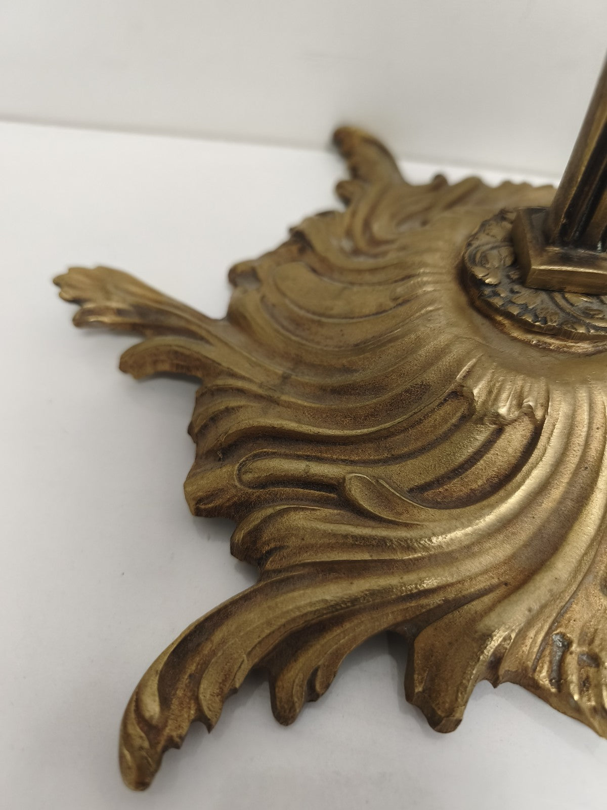 Statue religieuse ancienne bronze doré signée Caullet Vierge socle baroque