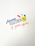 Vintage autocollant publicitaire ancien Téléthon Jacadi rétro collection affiche