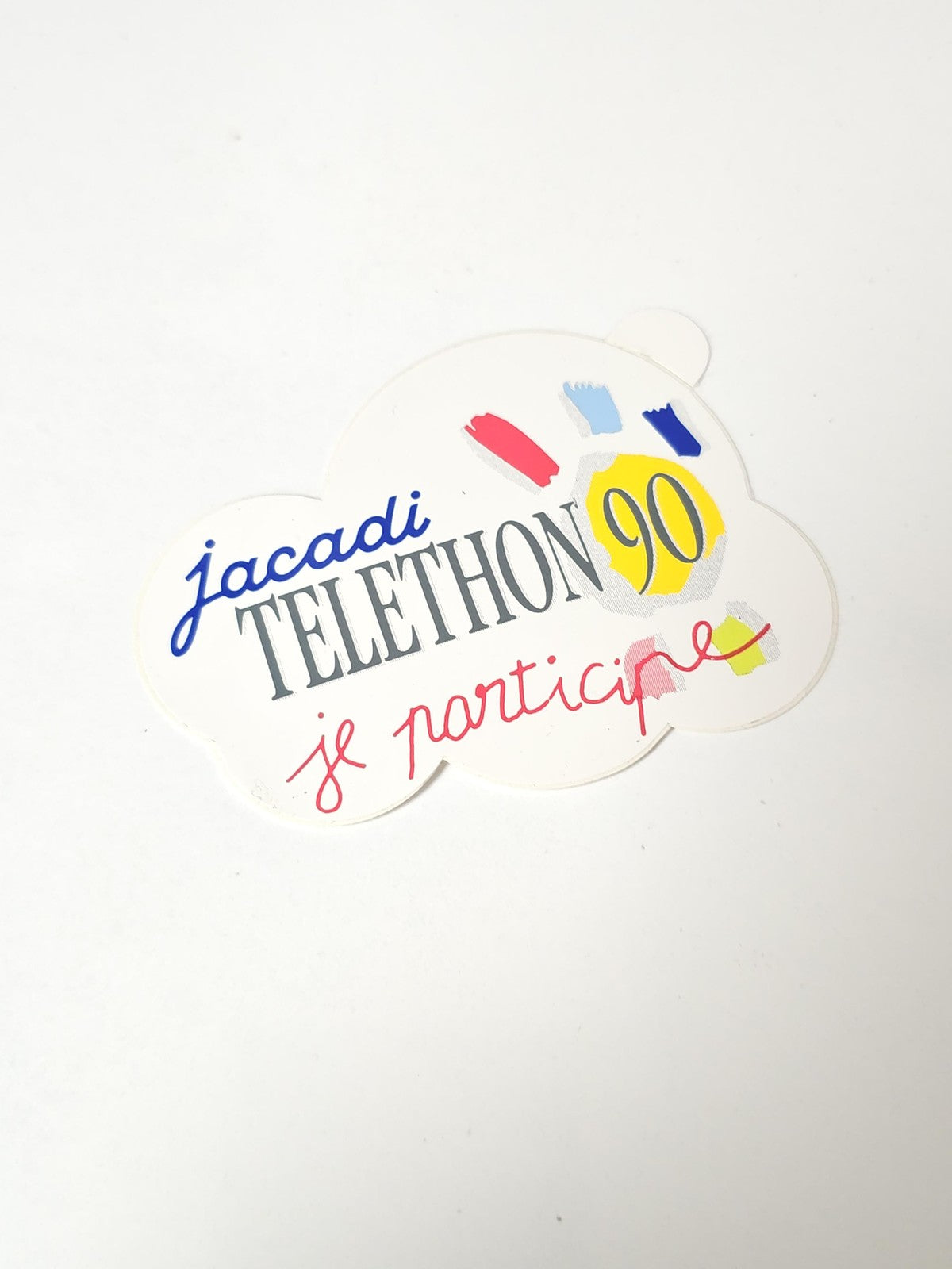Vintage autocollant publicitaire ancien Téléthon Jacadi rétro collection affiche