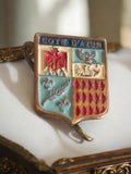 Broche blason émaillée Côte d'Azur vintage, écusson héraldique rétro