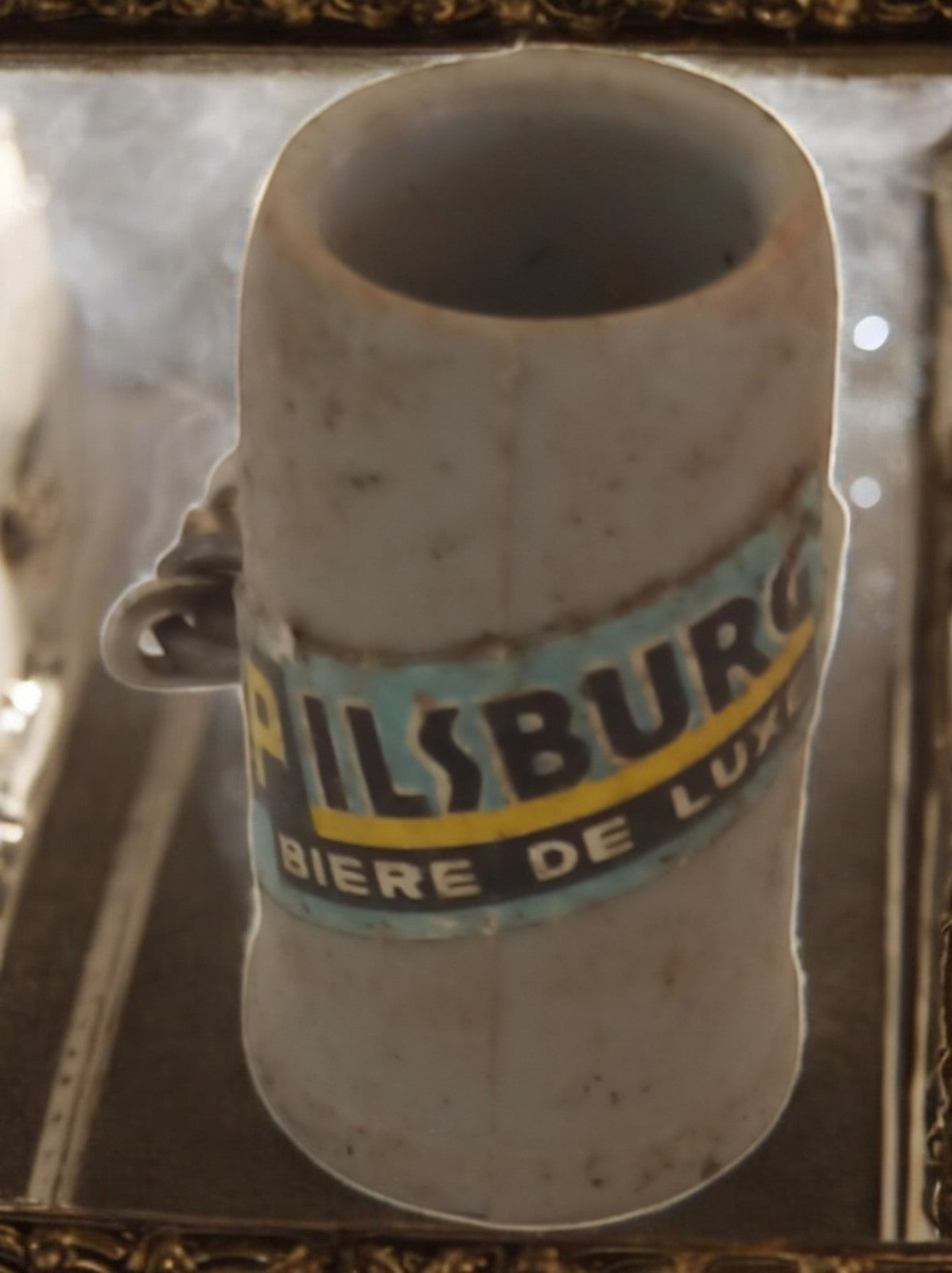 Porte-clés ancien Pilsburg bière de luxe vintage France pub publicité