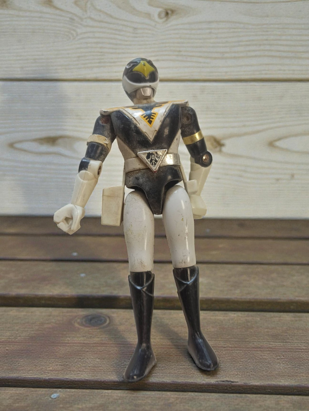 Figurine vintage Torijin Jetman Sentai Chogokin noir blanc ancien jouet rétro