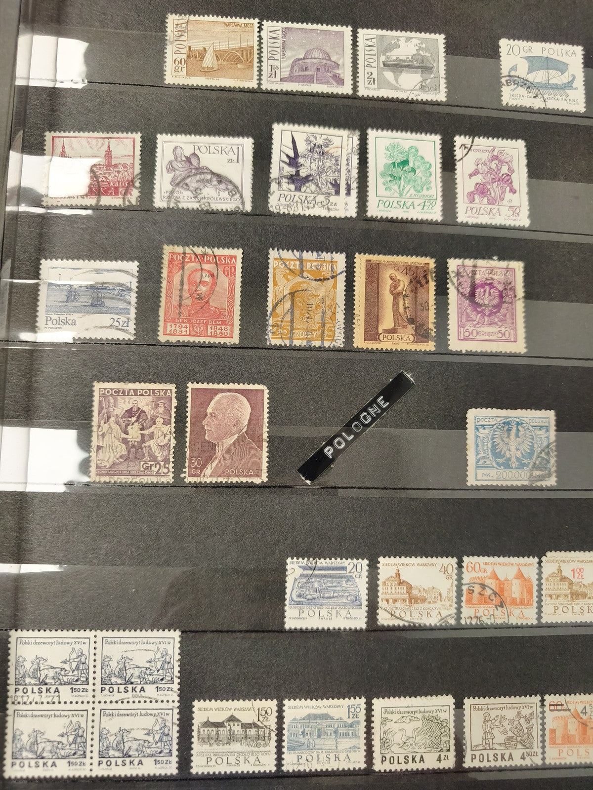 Lot anciens timbres oblitérés Pologne Polska collection philatélie vintage