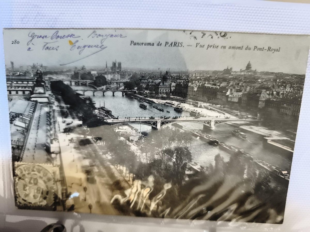 CPA Panorama de Paris Pont Royal Seine Notre-Dame carte photo ancienne