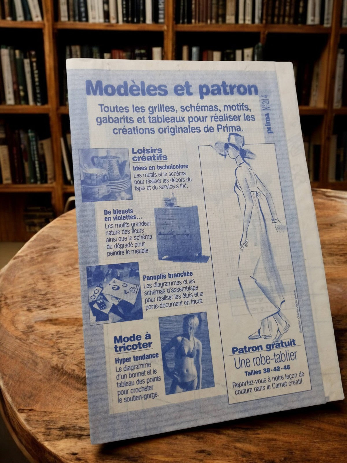 Patron couture vintage Prima robe-tablier années 80 ancien modèle rétro