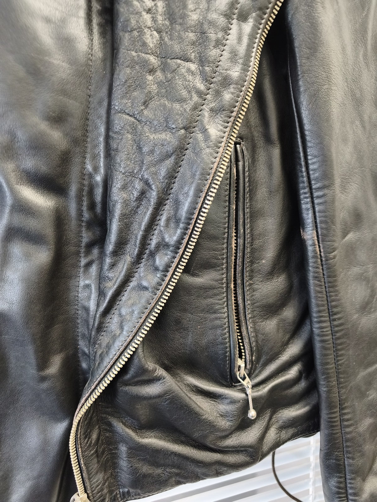 Blouson vintage homme Rob Amsterdam cuir véritable ancien taille M rétro collect