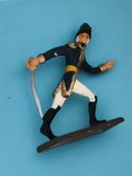 Figurine soldat ancien plomb uniforme bleu doré sabre vintage