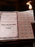 Action au porteur 1928 Établissements J. Canat Bonneterie de Luxe ancien documen