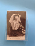 Carte postale ancienne vintage Limousin femme tricot bas scène rurale rétro