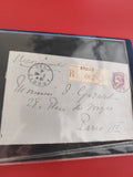 Ancienne enveloppe oblitérée recommandée Argolis timbre violet pour philatéliste