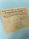 Ancienne enveloppe oblitérée début XXe Manufacture Lyon philatélie vintage