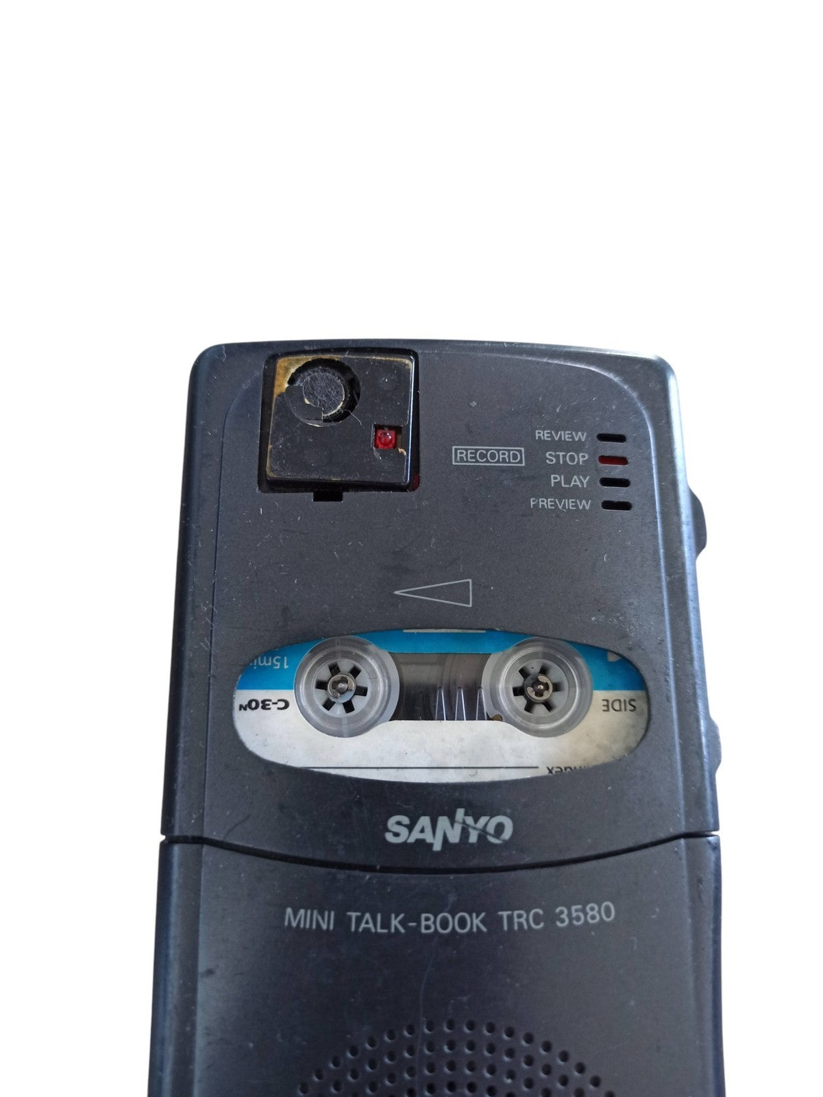 Magnétophone vintage Sanyo TRC 3580 mini cassette noir dictaphone rétro