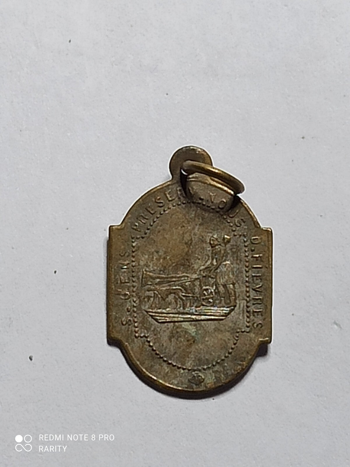 Médaille religieuse ancienne Saint Christophe, patine, pendentif vintage