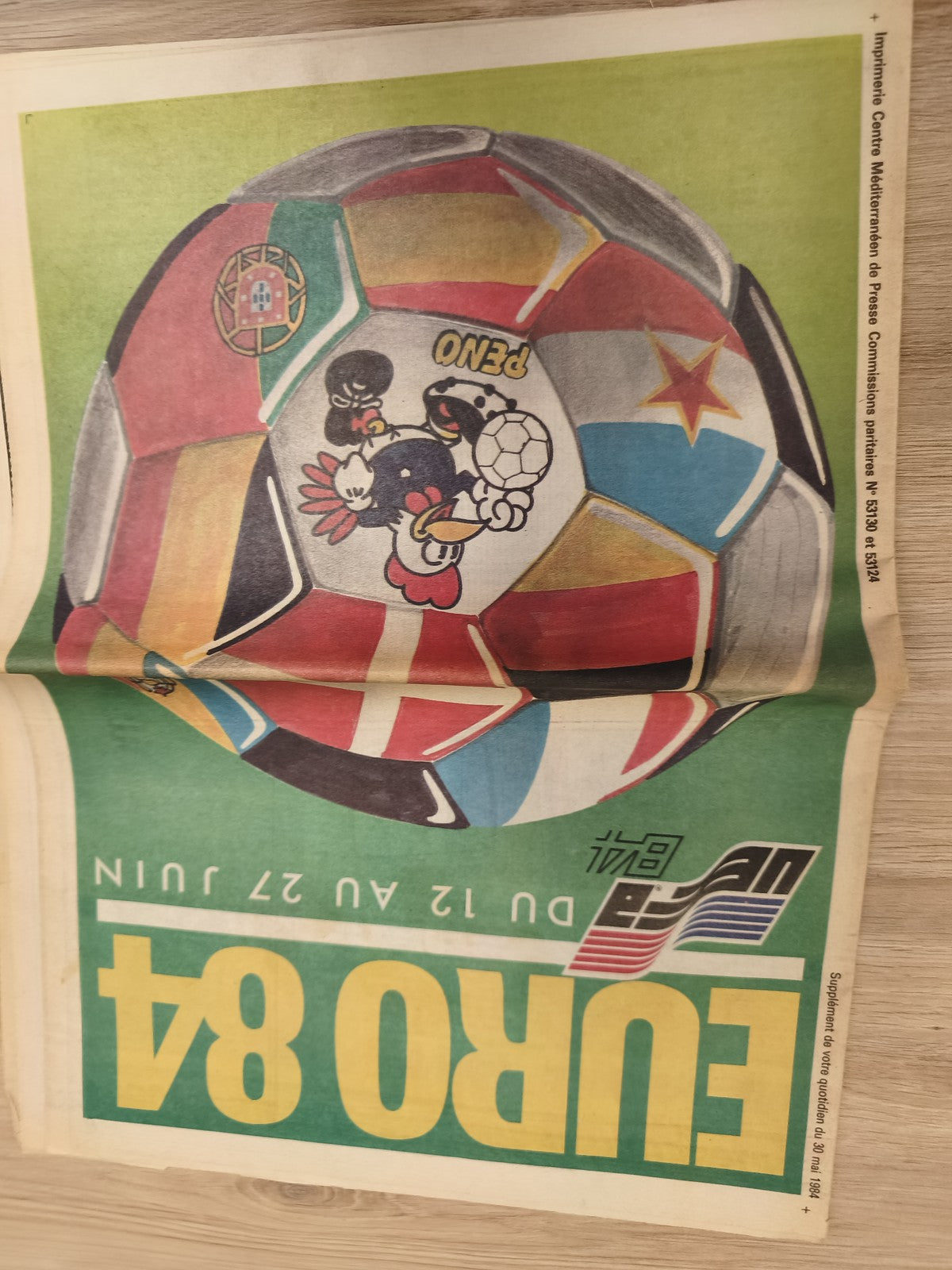 Ancien journal OM Euro 84 football vintage Marseille supplément illustré